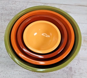 4 Zak Designs Melamine Nesting Mixing Prep Bowls Harvest Colors Avocado Orange - Picture 1 of 7