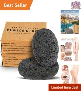 Pumice Stone Black 2 Count Foot Exfoliator Callus Remover Spa Pedicure Tool - Picture 1 of 9