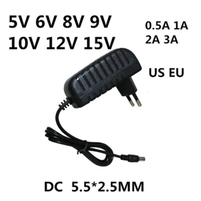 AC 110-240V DC 5V 6V 8V 9V 10V 12V 15V 0.5 1A 2A 3A Universal Power Adapter Supp