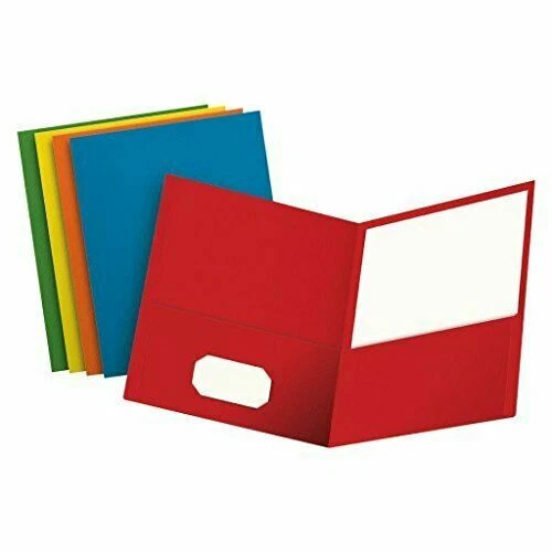 Oxford 57513EE Two-Pocket Folders, Assorted (Box of 25)