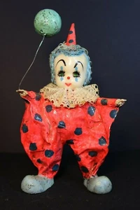 CLOWN - Papier Mache - Clown holding Balloon - 7" tall - Julliana 430704-001 - Picture 1 of 6