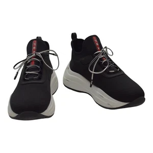 Tenis gruesos de neopreno bicolor Prada malla Copa América 45 mm negro blanco 9 - Imagen 1 de 16