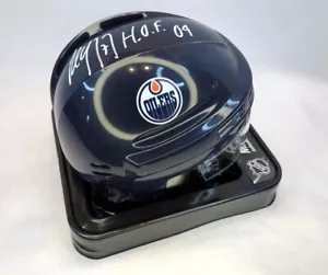 PAUL COFFEY SIGNED HANDSIGNIERT MINIHELM + HOF 09 EDMONTON OILERS BECKETT BAS - Bild 1 von 4