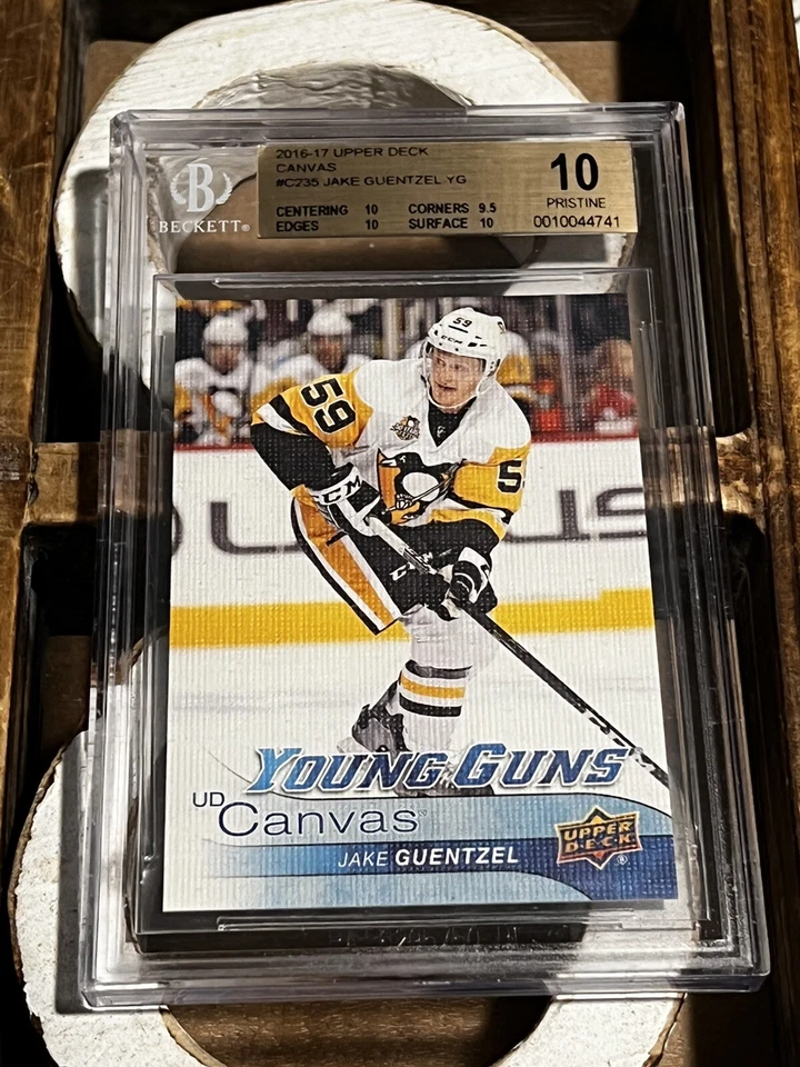 2016-17 Upper Deck UD Canvas Young Guns Jake Guentzel BGS 10 PRISTINE Rookie RC - Image 1 of 2