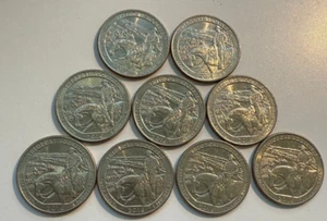Juego de 9 monedas circuladas US Quarter 2016 D Theodore Roosevelt National Park - Imagen 1 de 11