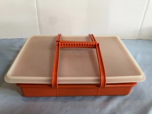 Vintage Tupperware Tuppercraft Sewing Craft Organizer 1421-7 1423-7 with Handles - Picture 1 of 10