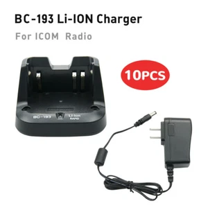 10PC BC-193 Li-ion Rapid Charger For ICOM F4102D IC-F3002 F4002 F4003 IC-F3001 - Picture 1 of 12