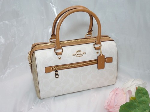 Borsa Coach Rowan nuova con etichetta in tela firmata bloccata CA149