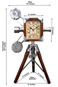 Antiguo Reloj de Escritorio Cámara Soporte de Madera Hogar Oficina Decoración Coleccionable Diseño Moderno - Imagen 1 de 7