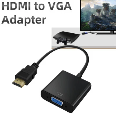 HDMI To VGA Adapter Converter HDMI Laptop PC XBOX Projector To VGA TV Monitor - Image 1 of 4