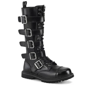 Pleaser Demonia 18 Eyelet Unisex Steel Toe Knee Boots Shoes Adult Riot/18 - Picture 1 of 6