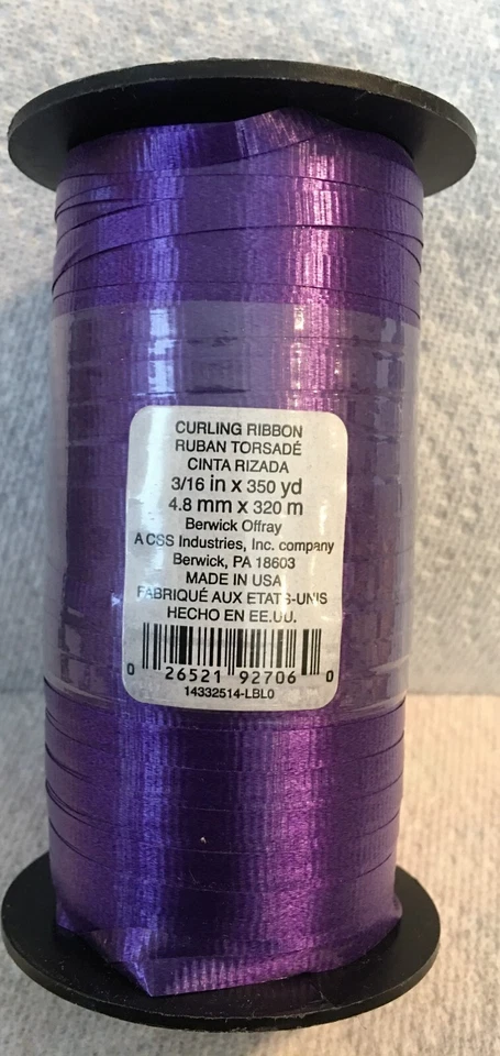Berwick Offray  (1) Purple Curling Ribbon 3/16 in X  350 yd - Image 1 of 1