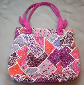 Vera Bradley Tote Bag Womens Large Patchwork Quilted Purse Floral Pockets - Picture 1 of 9