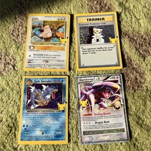 Set a four holofoil Pokémon cards Cleffa  trainer pro Oak dark gyrados garchomp - Picture 1 of 1