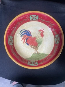 Oneida Sakura Fairweather Friends Rooster 11" Serving Bowl-Sally Eckman Roberts - Picture 1 of 3