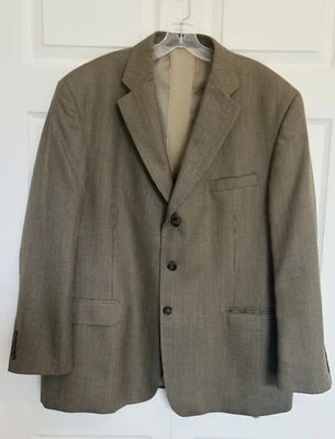 Haggar Para Hombre Pata de Gallo Marrón Mezcla de Lana Traje Chaqueta Abrigo Deportivo Blazer Talla 46R Foto 1 de 4