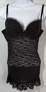 Victoria's Secret "The Lacie" Damen-Dessous Medium schwarz Herzen transparent Teddy - Bild 1 von 14