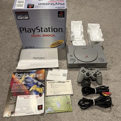 Sony PlayStation 1 PS1 Dual Shock Console Complete in Box Tested - Image 1 of 4