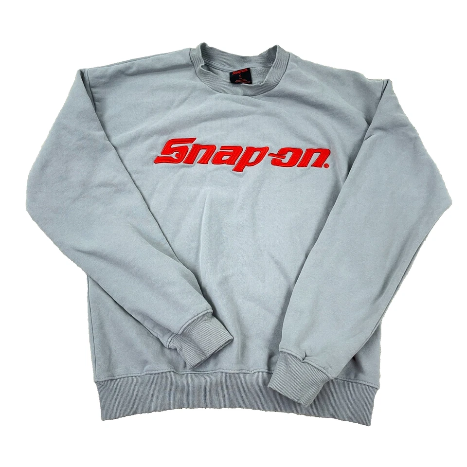 Sudadera a Presión Hombres Pequeña Gris Roja Cuello Redondo Suéter Herramientas de Deletrezo Adulto Foto 1 de 4