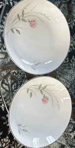 2 Kimberly Cecelia Fine China Japan Obst Dessert Schalen Rose Silberrand - Bild 1 von 4