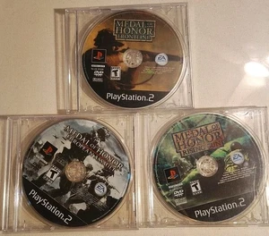 3 PS2 Games Medal Of Honor Series Rising Sun European Assault Frontline Read - Picture 1 of 16