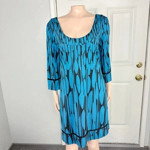 Vestido para mujer Diane Von Furstenberg 6 seda cuello redondo manga 3/4 T23 - Imagen 1 de 6