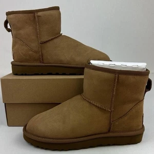UGG Classic Mini Chestnut Wildleder wasserdicht Lammfell Damen Stiefel Größe US 6 Neu im Karton - Bild 1 von 7