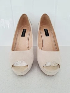 Forever New Platform Beige Bling Heels Size 9/40 Worn Once - Picture 1 of 16