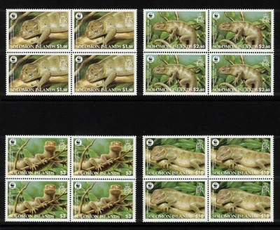 Solomon Islands Skink Blocks Of 4. Scott Catalog #1035-1038. M.N.H. - Image 1 of 3