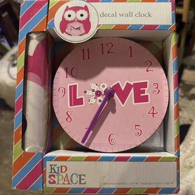 Reloj de Pared Calcomanía Vinilo Espacio Infantil Propio/Rosa Pared Madera Analógico Dormitorio Infantil  Foto 1 de 3