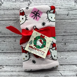 Hello Kitty 2 Pack Hand Towels Christmas 16"x28" Cotton Holiday Decor Pink - Picture 1 of 7