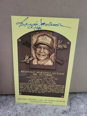 Reggie Jackson SIGNED Baseball Hall of Fame Plaque Yankees PSA/DNA AUTOGRAPHED - Image 1 of 2
