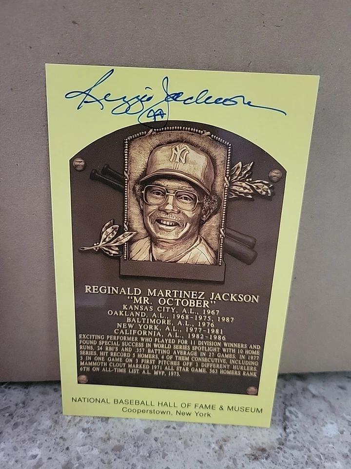 Reggie Jackson SIGNED Baseball Hall of Fame Plaque Yankees PSA/DNA AUTOGRAPHED - Image 1 of 2