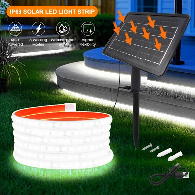 Außen Solar LED Streifen Stripe Leiste Band Licht Wasserdicht IP68 Lichterkette - Bild 1 von 4