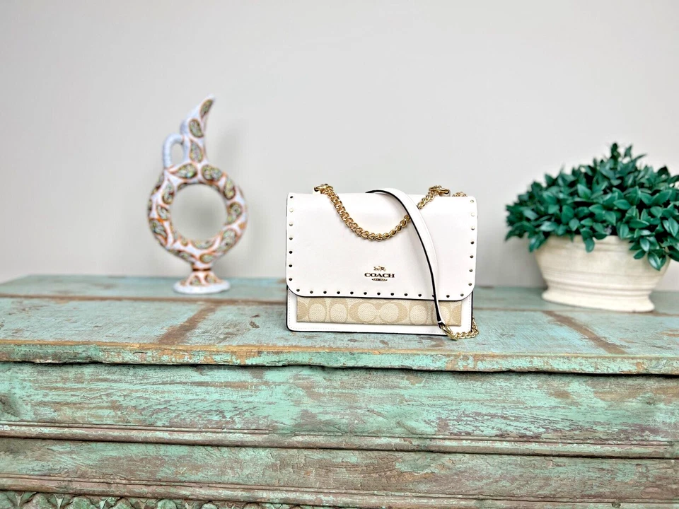 Coach Klare Crossbody in Signature Canvas With Rivets Im/light Khaki Multi 90400