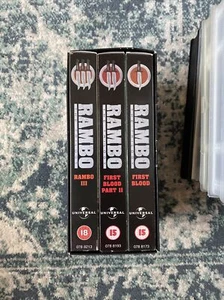 Rambo The Trilogy VHS 3 Tape Box Set, First Blood & Part 2 & Part 3. - Picture 1 of 5