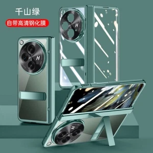 For OnePlus Open, Luxury Electroplated Hinge Clear Hard PC Glass Film Case Cover - Picture 1 of 16