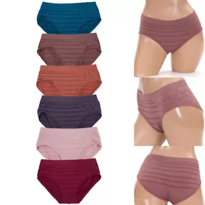 12 pack Women's Basic Solid Striped Stretch Geometric Girdle Panty Underwear - Picture 1 of 11
