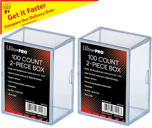 2x Ultra PRO 100 Count Storage Box 2-piece Standard Trading Cards 100ct - Picture 1 of 6