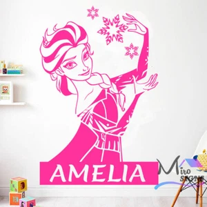 Frozen Elsa Personalized Vinyl Wall Sticker Decal Any NAME - Picture 1 of 26