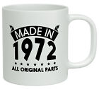 Made in 1972 Wszystkie oryginalne części Urodziny Biały 10oz Nowość Prezent Kubek