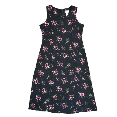 Maxi Vestido Vintage Años 90 Studio 1 Cuello Redondo Negro Floral Feobe Buffay Friends Foto 1 de 4