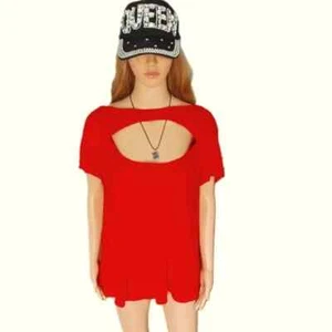 Free People we the free L Cut-Out Leinen rot orange T-Shirt Oberteil - Bild 1 von 6