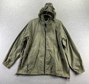 Eddie Bauer Hooded Rain Jacket Womens XL Olive Green Full Zip Vented Pockets