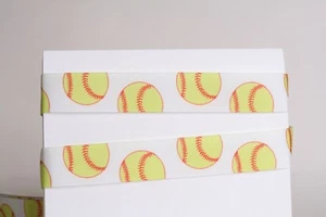 I LOVE SOFTBALL 7/8" Grosgrain Ribbon 1,3,5,10 Yards SHIP FROM US HAIRBOW - Picture 1 of 1