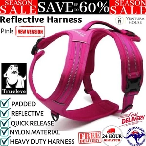 Reflective Heavy Duty Harness Pink L Vest with High Visibility Reflectors K9 New - Picture 1 of 12