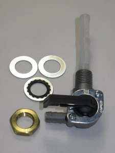 gas PETCOCK 1/4" BSP British fuel valve Triumph BSA tap locknut Left or Right - Picture 1 of 2