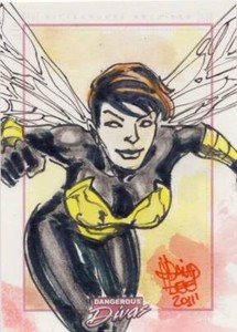 2010 Marvel Dangerous Divas Series 1 Sketch Card Lee Wasp