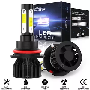 9007/HB5 LED Car Light Bulbs High Beam Low Beam 120W 10000K Bright Xenon White - Picture 1 of 12