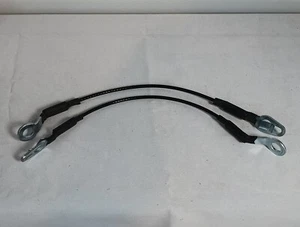 Ford Truck Tailgate Cables 80-86 (2 Pieces) New Metal Rubber Coated Silver/Blk - Bild 1 von 7